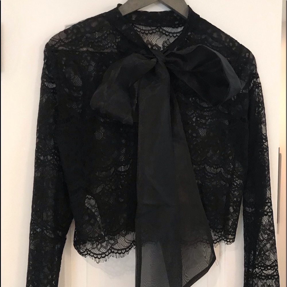 Lace Top with Satin Bow